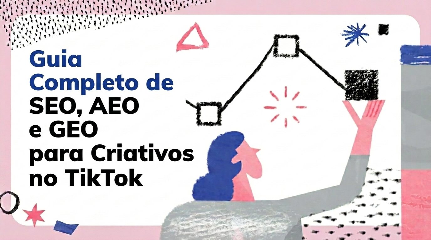 TikTok para Grandes Empresas: Guia Completo de SEO, AEO e GEO para Criativos e Estrategistas O ano de 2026 não é apenas mais um período no seu calendário de planejamento. Ele é o marco de uma mudança fundamental na forma como grandes marcas se relacionam com o consumo, com a autoridade e, principalmente, com a descoberta. Por muito tempo, ouvimos que o TikTok era a rede das dancinhas, do entretenimento de nicho, o lugar onde marcas tradicionais (especialmente as B2B e grandes indústrias) não deveriam pisar. Esse preconceito custou caro para muita gente. A realidade é que, hoje, o TikTok é a ferramenta de busca mais agressiva e eficiente do mercado. Ele não é mais apenas um canal de distribuição; é um mecanismo de descoberta de marcas. Para grandes empresas, estar ausente dessa rede ou estar presente sem uma estratégia de busca é o equivalente a não estar na lista de resultados do Google no início dos anos 2000. Você não precisa apenas postar conteúdo; você precisa ser encontrável. E para ser encontrado por um decisor de compras em 2026, você não depende apenas de algoritmos sociais. Você depende de SEO (Search Engine Optimization), AEO (Answer Engine Optimization) e GEO (Generative Engine Optimization) aplicados dentro da plataforma. Se você está buscando como transformar o TikTok em um ativo de autoridade e conversão, esqueça as fórmulas mágicas de "viralização". O que apresentamos aqui é um guia para construir uma marca que a IA não apenas entende, mas recomenda. Por Agência Abby
